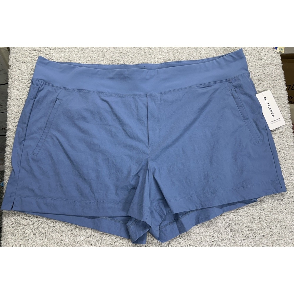 Athleta Women's Trekkie North Shorts Size 26 Blue Pockets Comfortable New